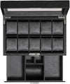 Rothwell 10 Slot Watch Box With Drawer (Black / Grey)