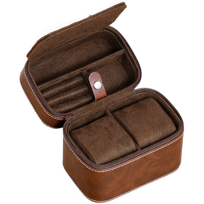 Rothwell 2 Watch Travel Case (Tan / Brown)