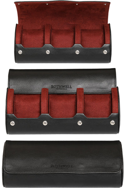 Rothwell 3 Watch Roll (Black / Red)