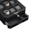 Rothwell 6 Slot Watch Box With Valet Drawer (Black / Grey)