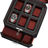 Rothwell 6 Slot Watch Box With Valet Drawer (Black / Red)