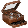 Rothwell 6 Slot Watch Box With Valet Drawer (Tan / Brown)