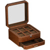 Rothwell 6 Slot Watch Box With Valet Drawer (Tan / Brown)