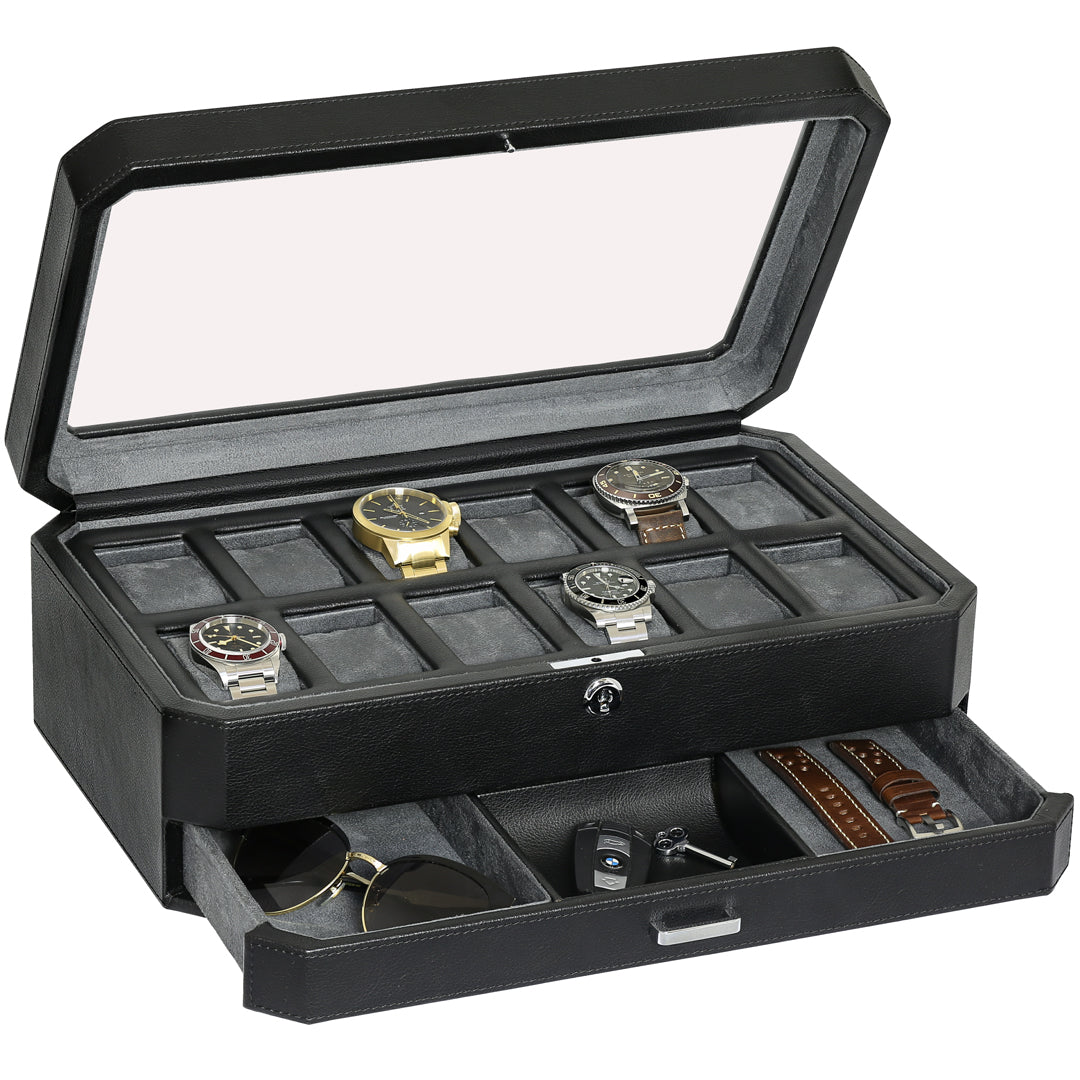 Three Drawer Watch Box for 16 Watches