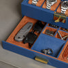 Rothwell 10 Slot Watch Box With Drawer (Blue / Tan)