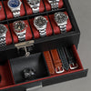 Rothwell 10 Slot Watch Box With Drawer (Black / Red)