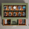 Rothwell 10 Slot Watch Box With Drawer (Green / Tan)