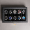 Rothwell 10 Slot Watch Box (Black / Black)