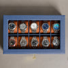 Rothwell 10 Slot Watch Box (Blue / Tan)