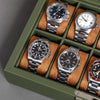 Rothwell 10 Slot Watch Box (Green / Tan)
