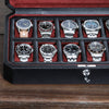 Rothwell 12 Slot Watch Box (Black / Red)